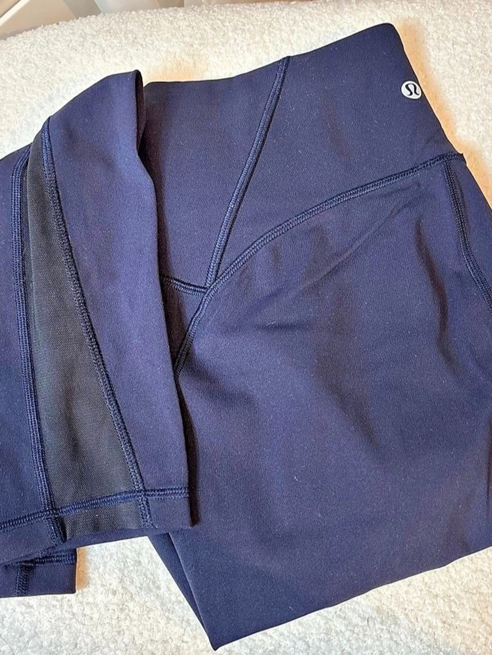 lululemon Nulu High-Rise Mesh-Panel Tight 25" Women's Blue Leggings Like New